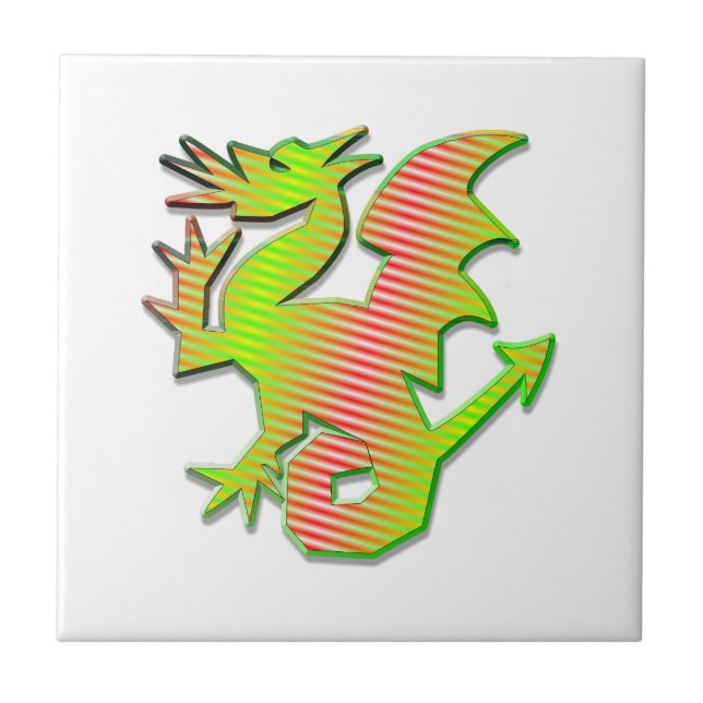 Stilisierter Drache Fliese (Vorderseite)