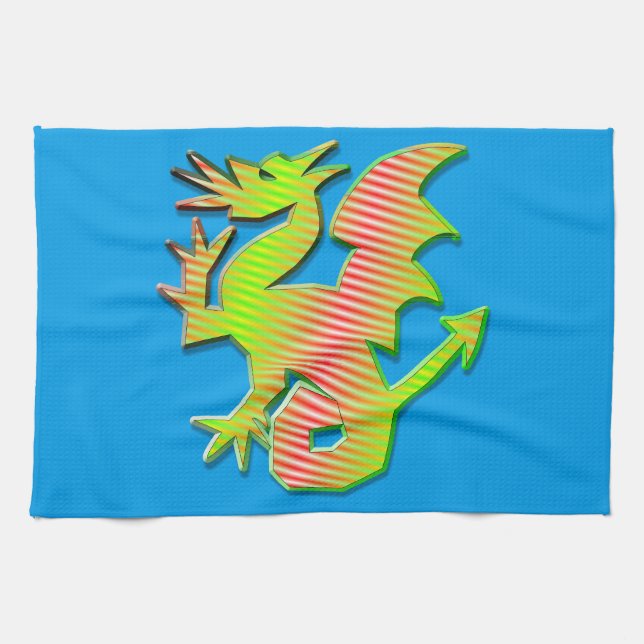 Stilisierter Drache Geschirrtuch (Horizontal)