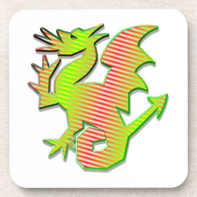 Stilisierter Drache Untersetzer (Vorderseite)