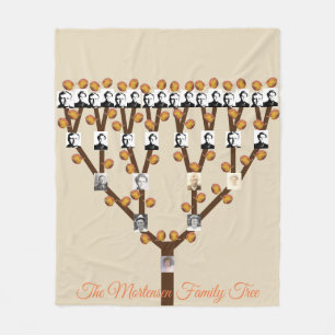 Stilisierter Fall Leaf Foto Family Tree Fleecedecke