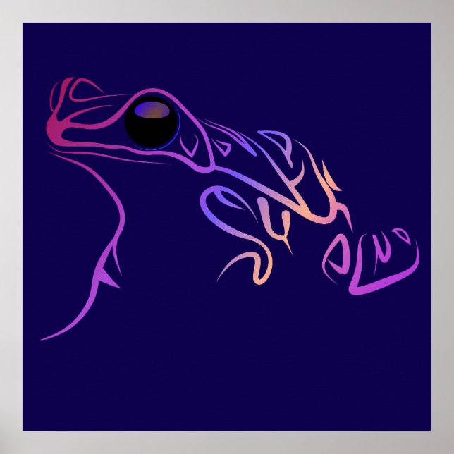 Stilisierter Frosch Poster (Vorne)