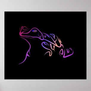 Stilisierter Frosch Poster