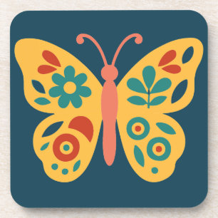 Stilisierter, naturinspirierter Schmetterling mit Getränkeuntersetzer