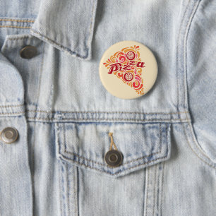 Stilisierter Pizza-Scheibeknopf Button