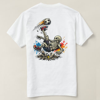 Stilisierter Skelett-Fahrrad-Kick-Soccer-Becher |  T-Shirt