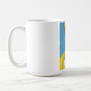 Stilisierter ukrainischer Hase in Vyshyvanka auf B Kaffeetasse