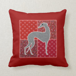 Stilisierter Windhund „Patchwork " Kissen