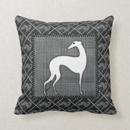 Stilisierter Windhund „Patchwork " Kissen