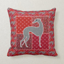 Stilisierter Windhund „Patchwork " Kissen
