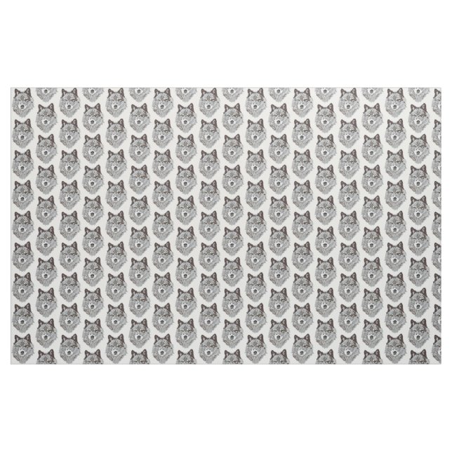 Stilisierter Wolf-Kopf Stoff (Yard (91,4 cm))