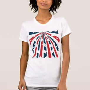 Stilisiertes Amerikanisches Flagge Damen T-Shirt