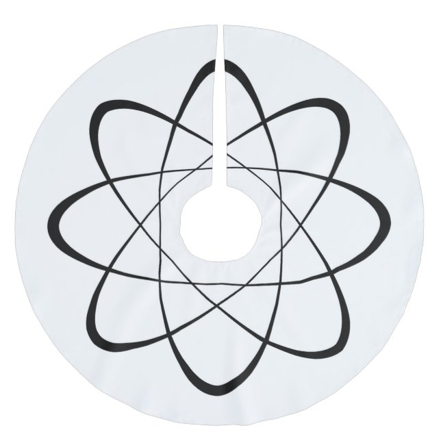 Stilisiertes Atom-Symbol Polyester Weihnachtsbaumdecke (Vorderseite)
