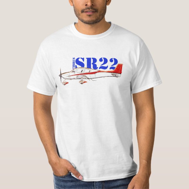 Stilisiertes Cirrus SR22-Flugzeug mit Fettdruck T-Shirt (Vorderseite)