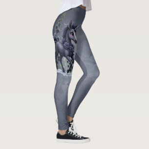 Stilisiertes Einhorn in floraler Pracht. Leggings