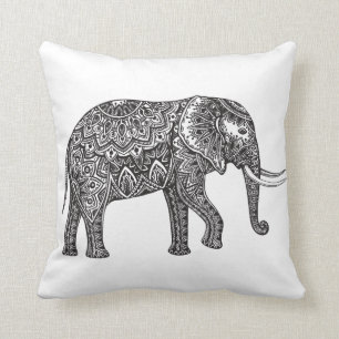 Stilisiertes Fantasie-Elefant-Gekritzel Kissen