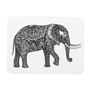 Stilisiertes Fantasie-Elefant-Gekritzel Magnet