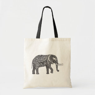 Stilisiertes Fantasie-Elefant-Gekritzel Tragetasche