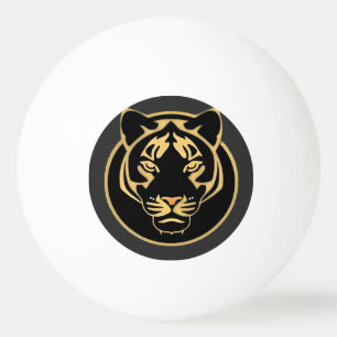 Stilisiertes goldenes Tiger-Logo-Design Tischtennisball