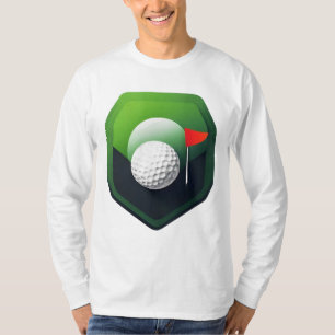 Stilisiertes Golfball-Symbol mit grünem Hintergrun T-Shirt