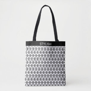 Stilisiertes heiliges Geometrie-Muster in Schwarz Tasche
