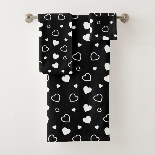 Stilisiertes Herzen Muster 5 Badhandtuch Set (Insitu)