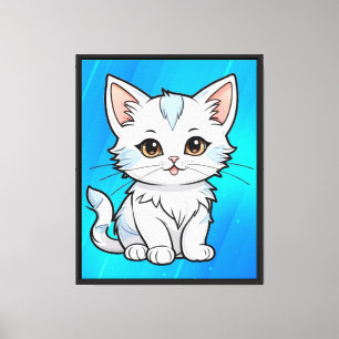Stilisiertes Katzen-Cartoon-Linienkunst-Design-523 Leinwanddruck