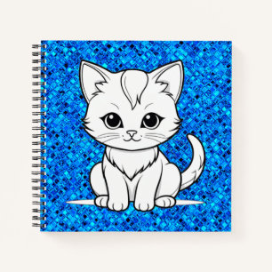 Stilisiertes Katzenkätzchen-Linienkunst-Design-523 Notizbuch