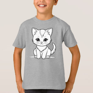Stilisiertes Katzenkätzchen-Linienkunst-Design-523 T-Shirt