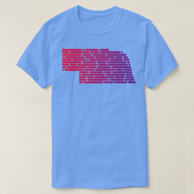 Stilisiertes Nebraska-Design T-Shirt (Design vorne)