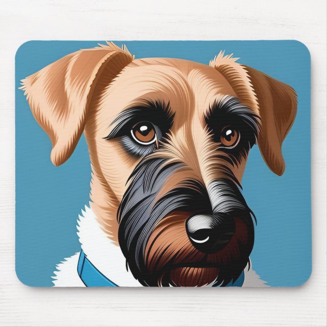 Stilisiertes Portrait eines Terrier Dog Mousepad (Vorne)