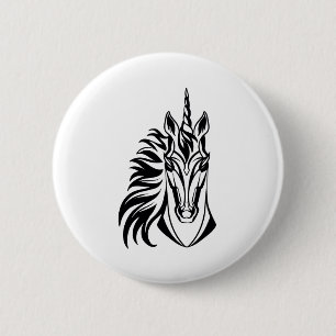 Stilisiertes Portrait von Unicorn Button
