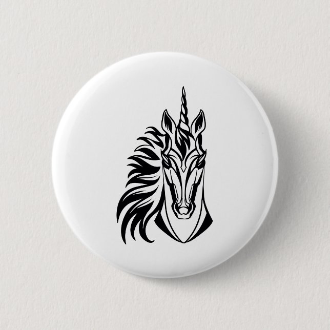 Stilisiertes Portrait von Unicorn Button (Vorderseite)