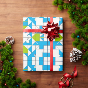 Stilisiertes Puzzle-Teil-Muster Geschenkpapier