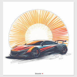 Stilisiertes Rennsportwagen Aufkleber