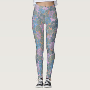 Stilisiertes Retro-Blumenmuster Leggings