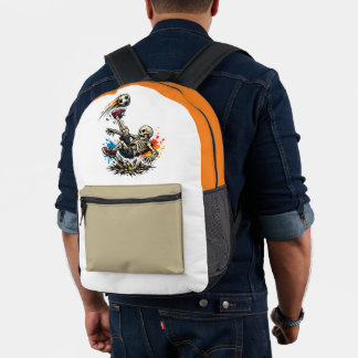 Stilisiertes Skelett Fahrradkick Fußball Tasse | L Bedruckter Rucksack