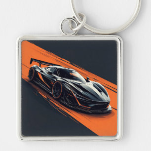 Stilisiertes Sportauto Schlüsselanhänger
