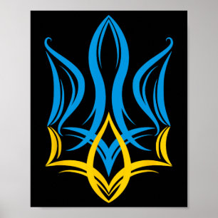 Stilisiertes ukrainisches Wappen Poster