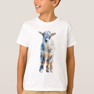 Stilisiertes Wasserfarben Blau Kinder T-Shirt