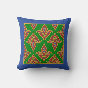 Stilkissen, Fleur-de-Lys, Maroon, Blue, Green Kissen