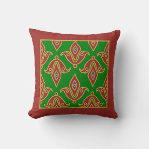 Stilkissen, Fleur-de-Lys, Maroon, Green Kissen