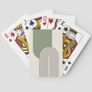 Stilkunst im Mittelalter mit grünem Bogen Spielkarten