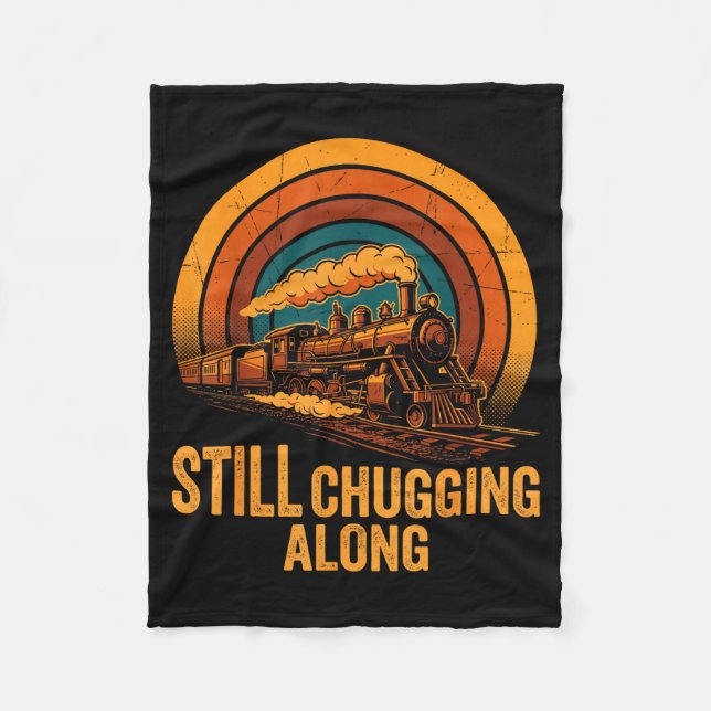 Still Chugging Along Retro Steam Train Locomotive  Fleecedecke (Vorderseite)