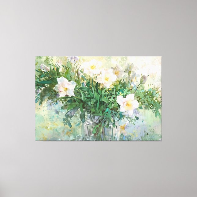 *~* Still Daffodid TV2 Stretched Canvas Print Leinwanddruck (Vorderseite)