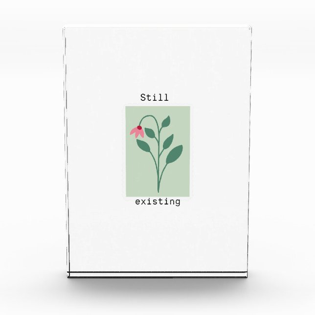 Still Existing Minimalist Flower Stamp Design Fotoblock (Vorderseite)
