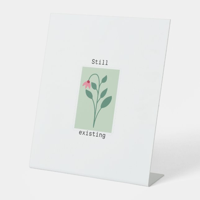 Still Existing Minimalist Flower Stamp Design Sockelschild (Vorderseite)