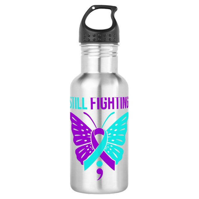Still Fighting Happy Suicide Awareness Support Edelstahlflasche (Vorderseite)