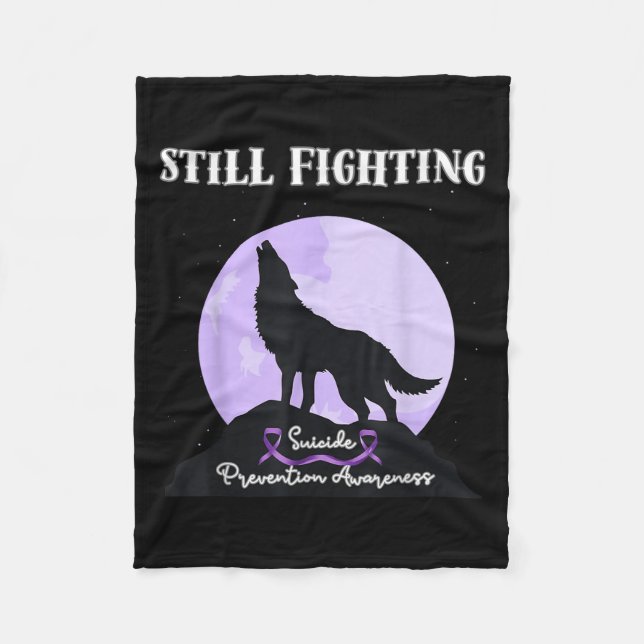 Still Fighting Suicide Prevention Awareness Wolf  Fleecedecke (Vorderseite)