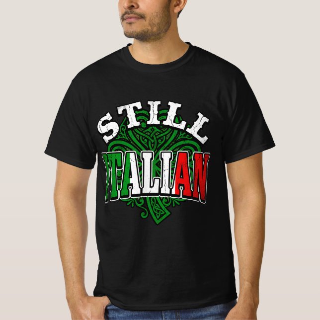 Still Italian Shamrock Italy Flag St Patricks Day T-Shirt (Vorderseite)