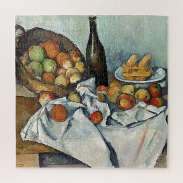 Still Life Apples Basket Cezanne Malerei Art (Vertikal)